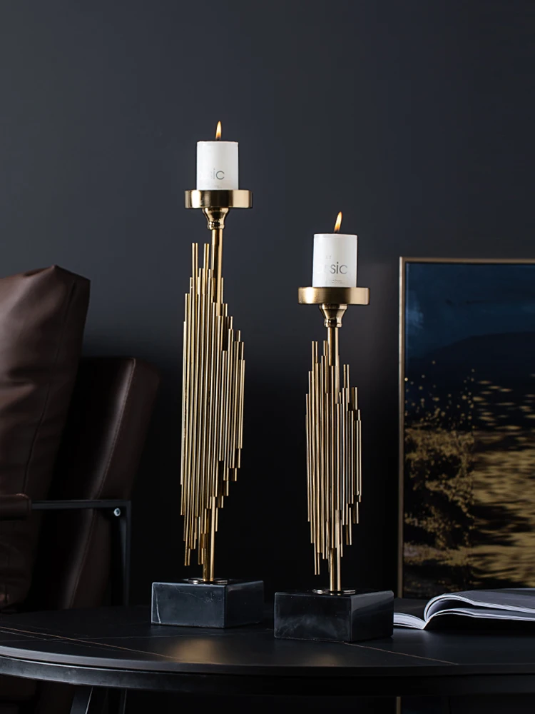 

Роскошный металлический подсвечник, мраморный домашний декор, современный золотой подсвечник, подсвечник, домашний обеденный стол, Свадеб...