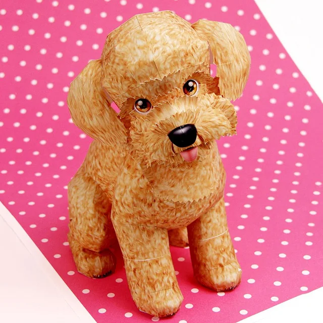 Игрушечный Пудель, собака, искусство, мини-милая 3D бумажная модель,  бумажные животные, сделай сам, подростки, взрослые, ручная работа, игрушки  | AliExpress