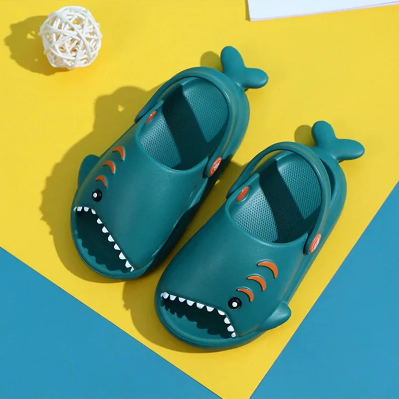 

Summer Fashion Fun Shark-Slippers Kids Boy Beach Sandals Soft Bottom Non-slip Hole Shoes Baby Girls Toddler Shoes Kids Sandals