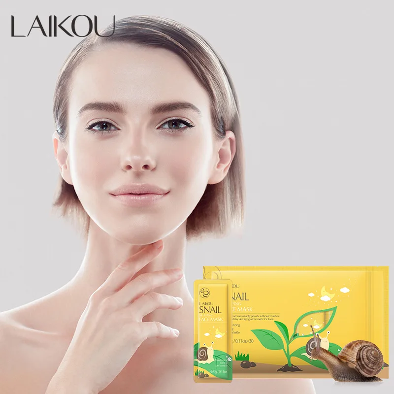 

20 pack Snail Sleeping Mask No-wash Night Moisturizing face maks deep nourishing delay skin aging soothe sensitive skin care