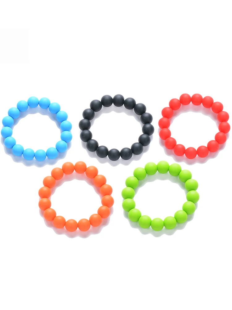 Женский браслет для прорезывания зубов LOFCA круглые силиконовые бусы украшения