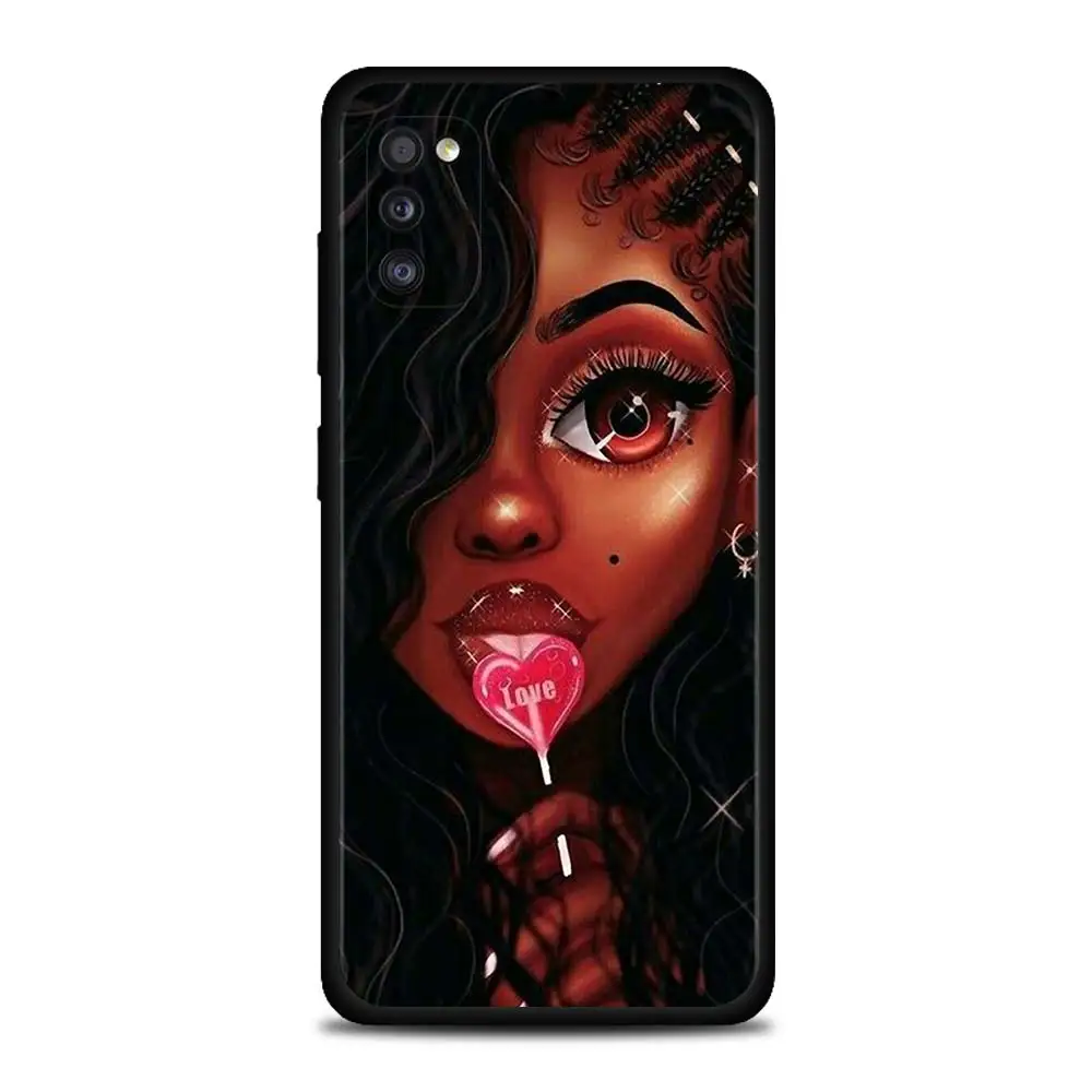 

Smartphone Coque For Samsung A80 A70 A70s A60 A50s A90 A50 A40 A30s A30 A20s A20e A20 A10s A10e A10 CasoAfro Girls Black Women