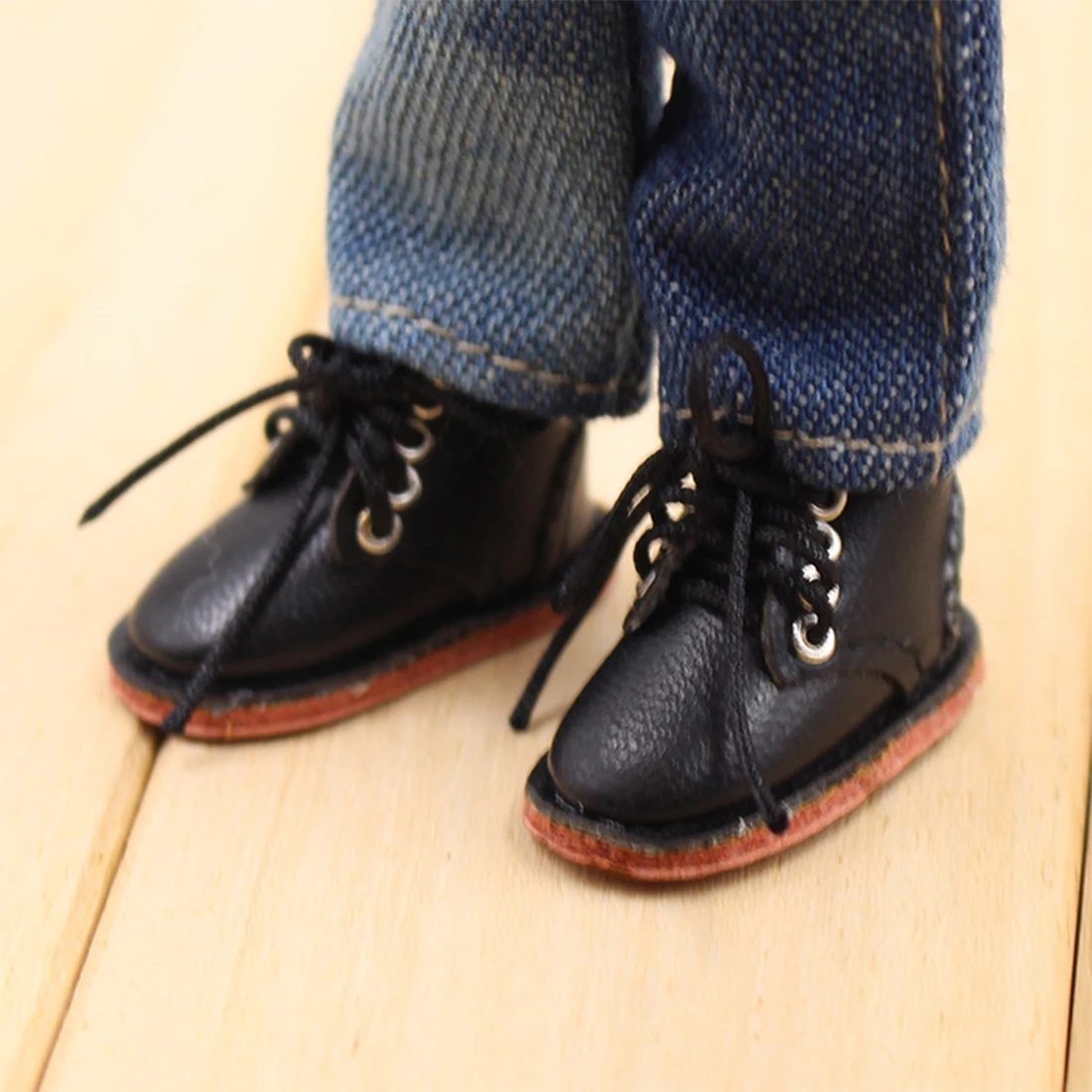 

Short Boots Shoes with Rivet for Big Eye Dolls - Black