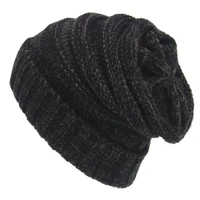 solid knit beanie hats for women men ski skull cap thick soft warm chunky slouchy winter hat 12 colors