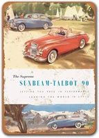 1952 sunbeam talbot 90 automobiles old car tin sign sisoso vintage metal plaques poster bar man cave retro wall decor 8x12 inch
