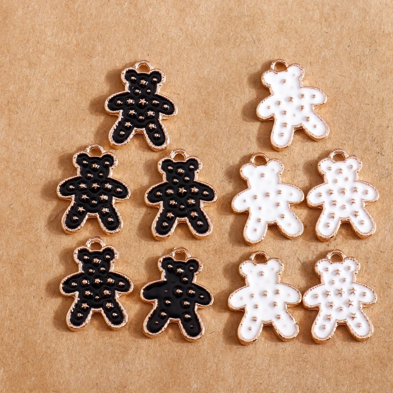 

10pcs 16*20mm Enamel Stars Bears Charms Earring Pendants for Jewelry Making Bracelet Necklace Charms DIY Findings