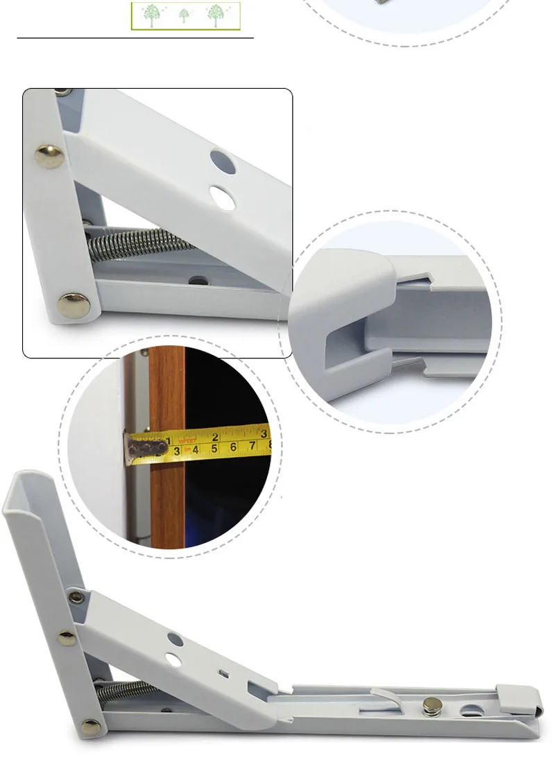 

2 Pack 8-20Inch White Triangle Folding Angle Bracket Adjustable Wall Mounted Durable Bearing Shelf Bracket DIY Home Table Bench