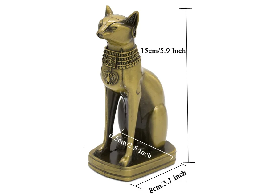 ERMAKOVA Металлическая Статуя Bastet египетская статуэтка кошки Бог кошка в древнем египетском металлическом скульптуре домашний стол украшение офиса подарок