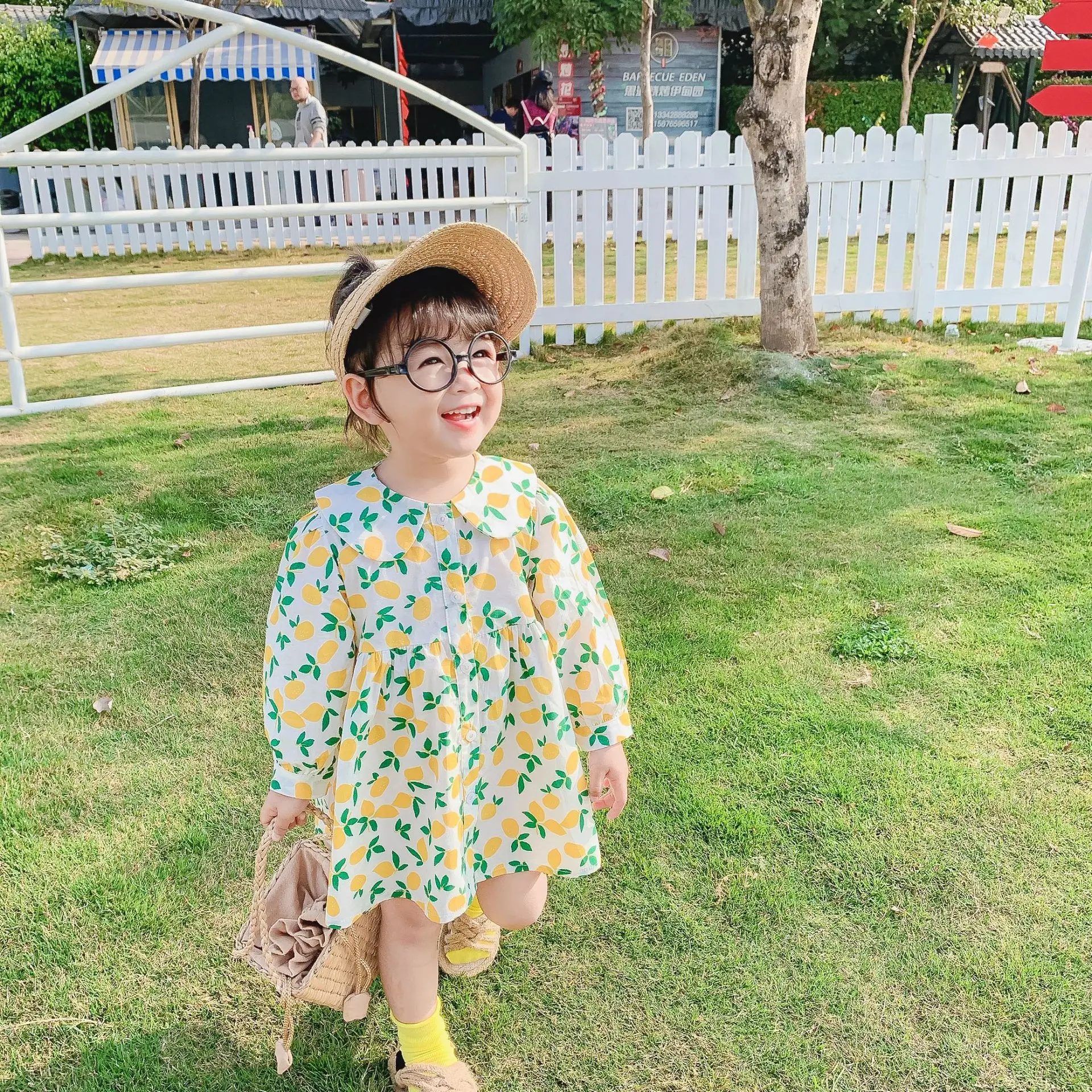 Весна 2020 Новое поступление свободное Хлопковое платье с длинными рукавами для