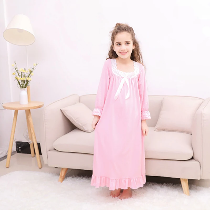 Розовый Nightgowns 2-10Y Princess Pajamas Tracksuit Princess Dress New Summer Fashion Dress Soft Wear Daily Long Drsses Toddler - Цвет: Розовый
