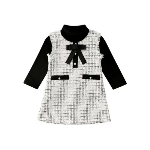 

Новинка 2020 года; Детская одежда для маленьких девочек; Топ с длинными рукавами; Футболка; Платье в клетку; Официальный костюм; Комплект одежд...