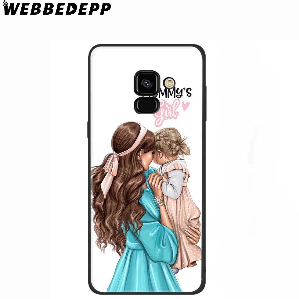 Черный коричневый волос для мамы и девочки мягкий чехол samsung Galaxy A50s A40s A30s A20s A10s