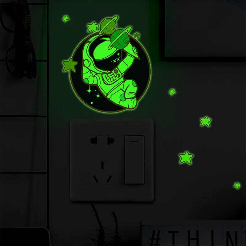 Креативная наклейка на выключатель Zollor с астронавтом Настенная Наклейка для