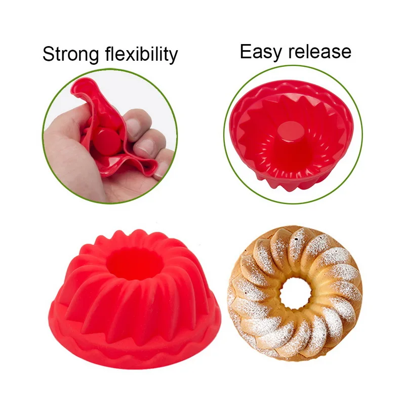 

Practical Spiral Ring Cooking Silicone Mold Bakeware Cups Cake Cupcake Liner Baking Mold Kitchen Bread Cake Decorate Tool #1