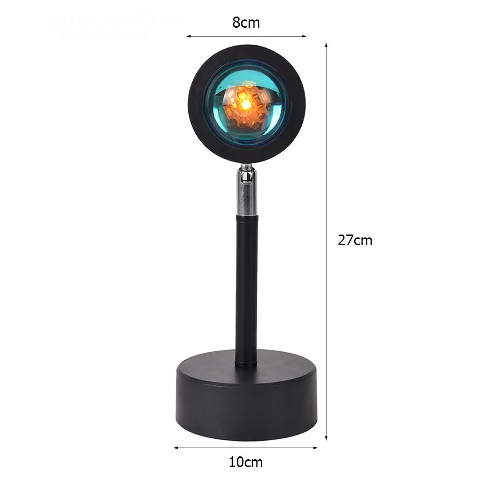 

USB Rainbow Sunset Projector Atmosphere Night Light Home Coffee Shop Background Wall Decoration Colorful Lamp