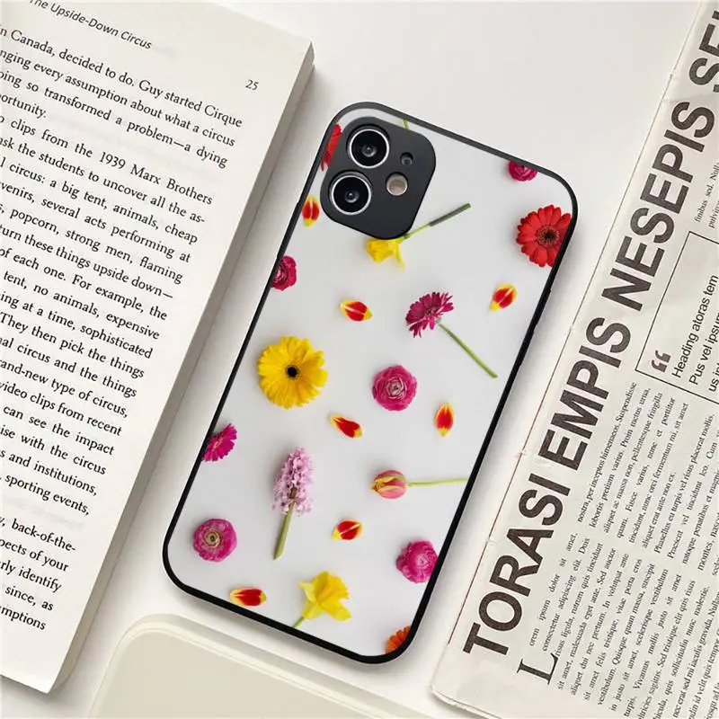 

wild flower color rose daisy Phone Case for iPhone 11 12 pro XS MAX 8 7 6 6S Plus X 5S SE 2020 XR Soft silicone