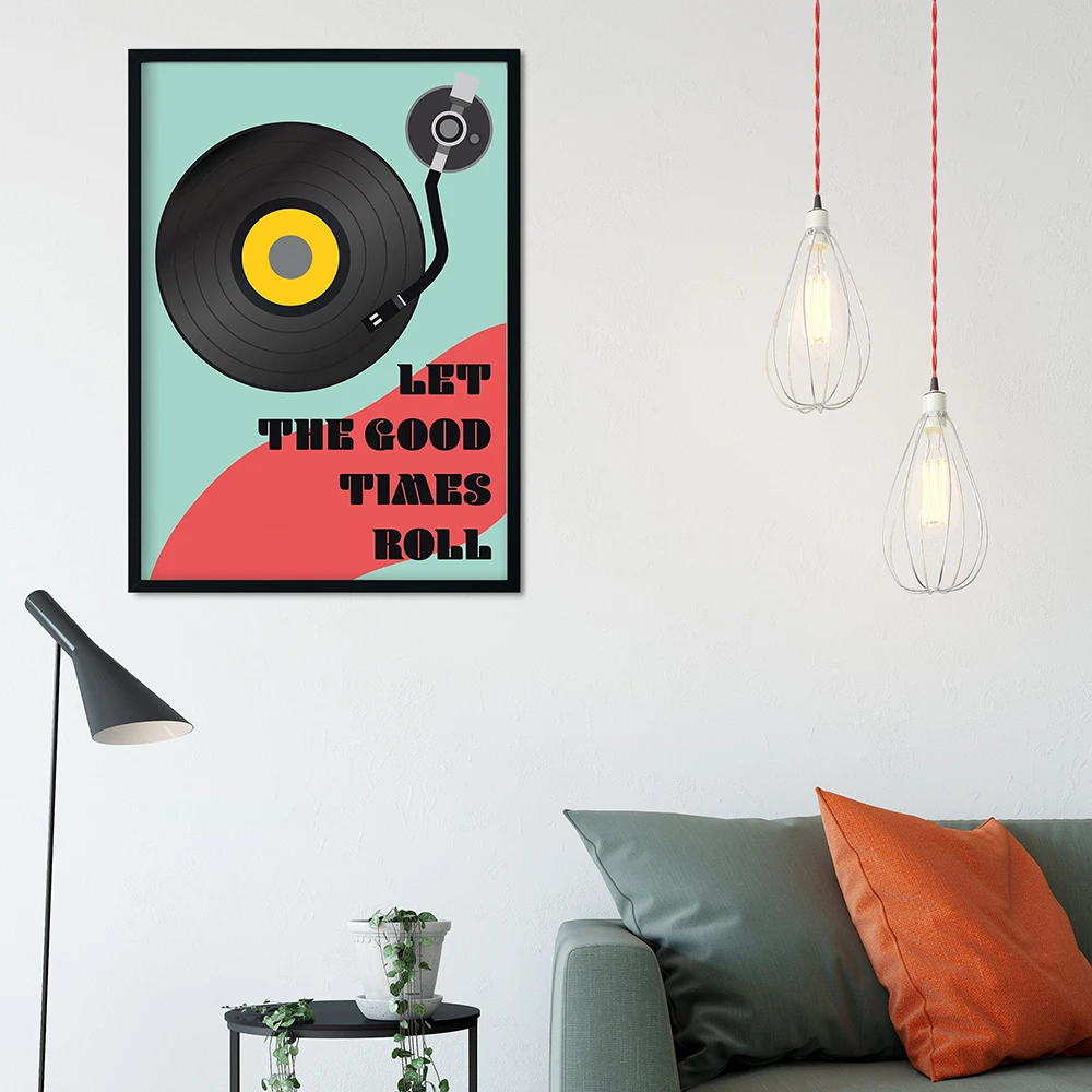 Винтажная виниловая живопись настенная Картина на холсте скандинавский постер и