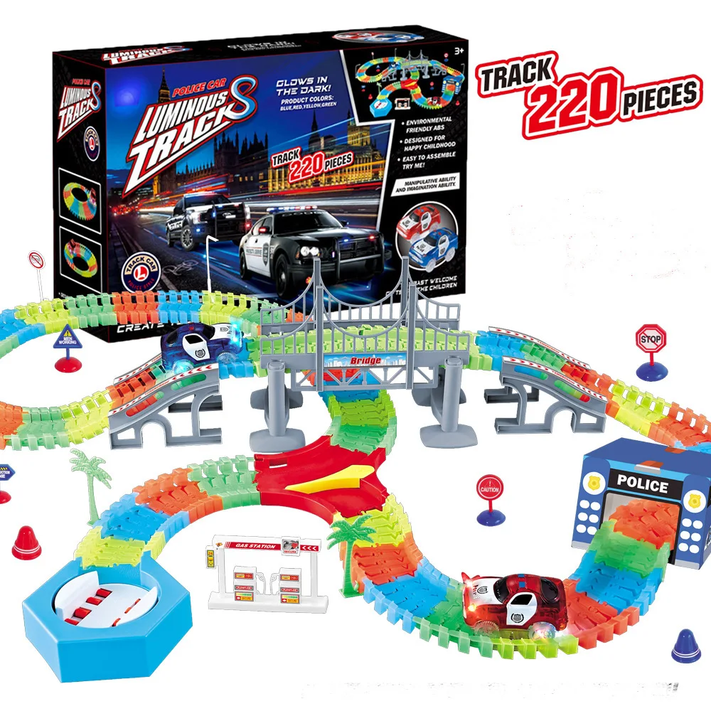 Волшебный трек 240 шт./компл. набор волшебных светящихся гоночных треков гибкий