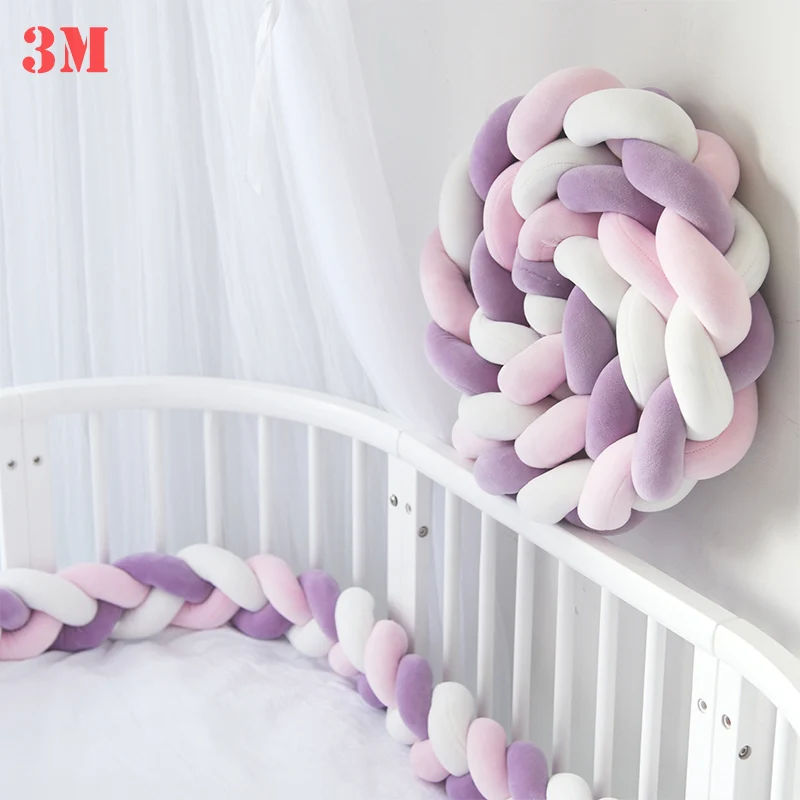 3M 11K 1 шт., 2 м/3 м, для новорожденных, детская кроватка, бампер, кровать, бампер, узел, декор для детской комнаты, для новорожденных, кровать, бампер, длинная плетеная Подушка, узел, кроватка - Цвет: 3M 11K