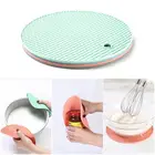 Круглая силиконовая подставка 18*18 см, устойчивая к высоким температурам подставка, нескользящий коврик для кастрюль, коврик для обеденного стола, изоляционная подставка