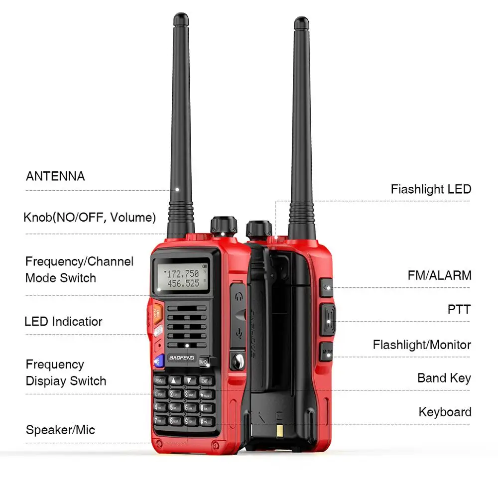 Red BaoFeng UV-S9 Plus 10W High Power 50KM Long Range Portable Powerful Walkie Talkie Transceiver With Cable Upgrade UV-5R Radio enlarge