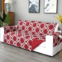printing soft brushed quilted sofa cover sectional sofa towel with elastic fastened furniture protector cover
