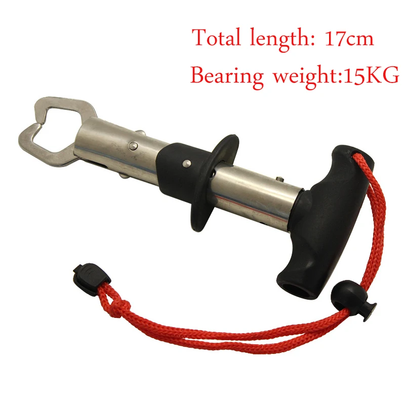 

Stainless Steel Fish Lip Gripper Controller Fishing Pliers Grabber With Lanyard T-type Fishing Supplies
