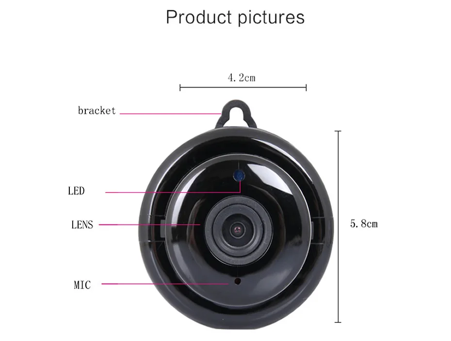 Умная Мини wifi 720P ip-камера Беспроводная маленькая CCTV инфракрасная камера ночного видения Обнаружение движения Домашняя безопасность поддержка дистанционного просмотра