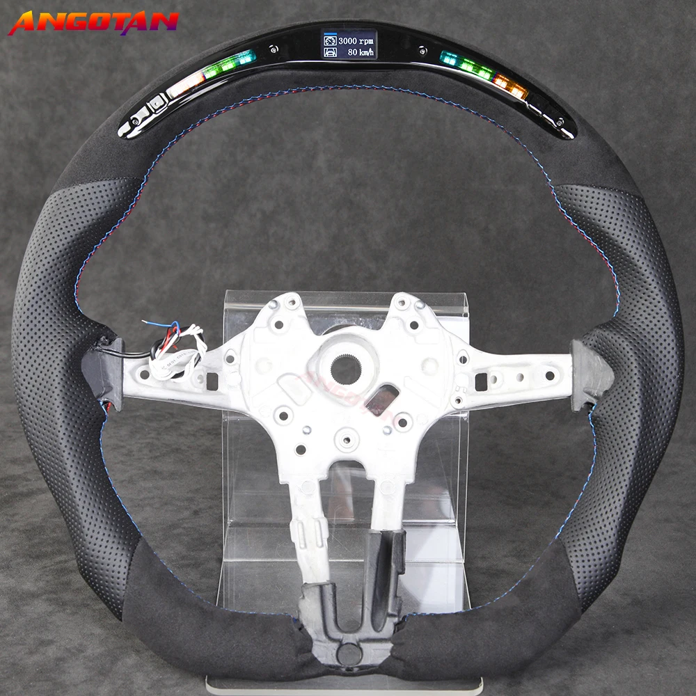 

Steering Wheel Fit For BMW M3 M5 Series X1 X2 X3 X4 X5 X6 Perforated Leather LED Car Steering Wheel