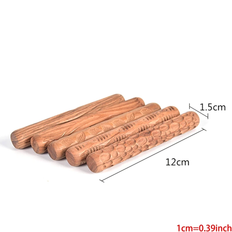 

Pottery Tools Wood Hand Rollers for Clay Clay Stamp Clay Pattern Roller Y4QC