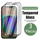 Закаленное стекло с полным покрытием для iPhone 13 12 11 Pro Max 7 8 6 Plus, Защитная пленка для экрана iPhone 12 Mini XR Xs Max SE 2020, стекло, 3 шт.