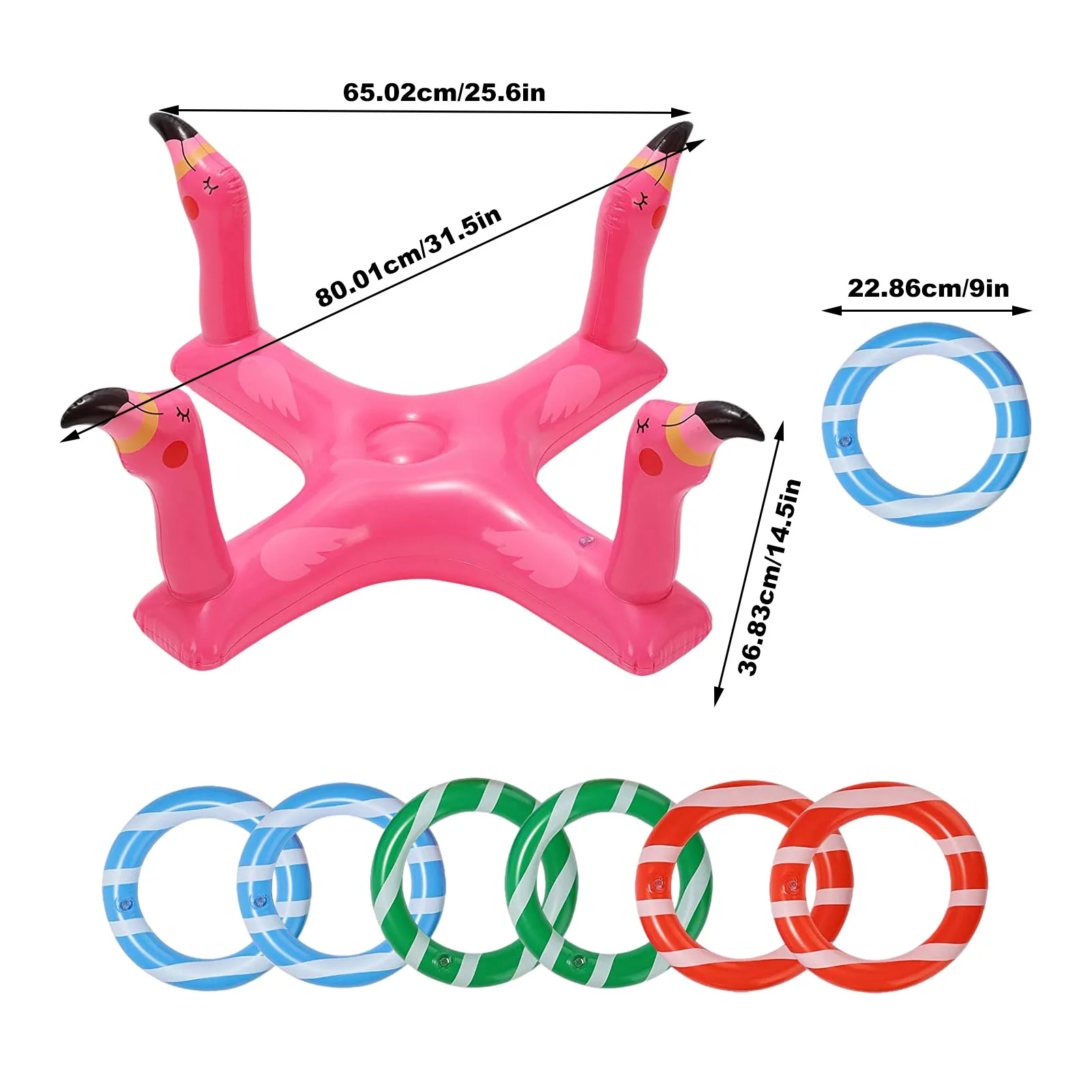 

Inflatable Pool Ring Throwing Game Toys Floating Pool Ring With 6 Rings Summer Pool Party And Pool Accessories