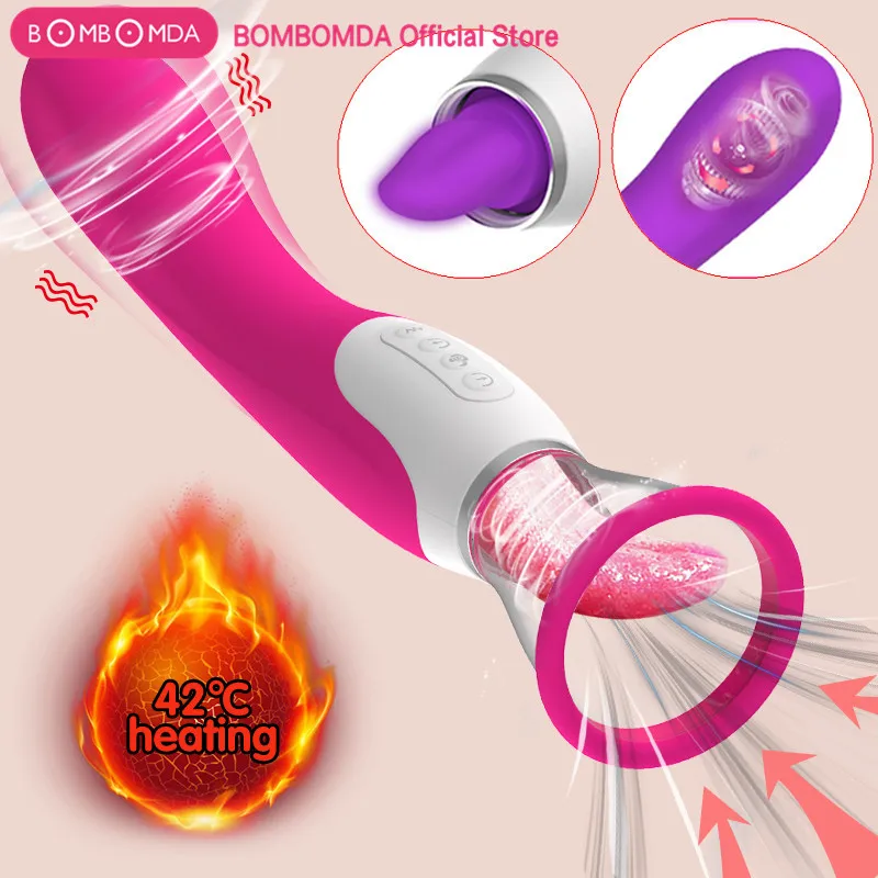 Вибратор с подогревом для женщин Минет вибратор сосания секс оральная лижущая