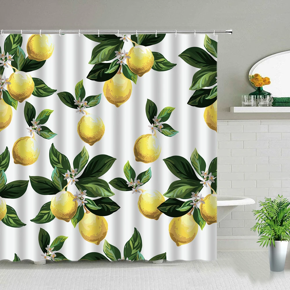 

Занавеска для душа с принтом лимона и фруктов