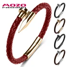 MOZO Мода 2021 Новинка очаровательные мужские браслеты из натуральной кожи Веревка Высокое качество плетеные браслеты стиль оптовая продажа ювелирные изделия подарки 604