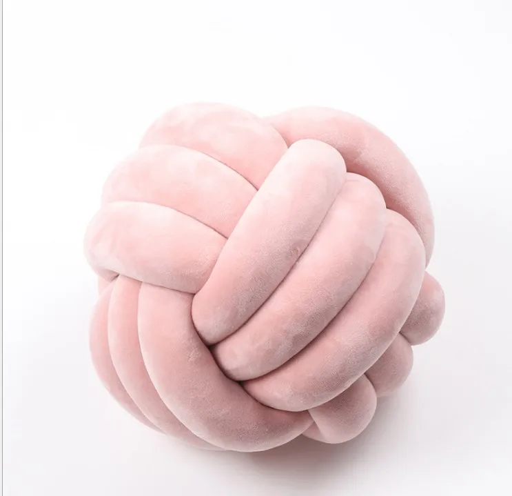 new pink Мяч-клубок Подушка с наполнением/35 см круглые автомобильные декоративные подушки украшения для дома бант узел розетка декоративная подушка для дома внутри - Цвет: new pink