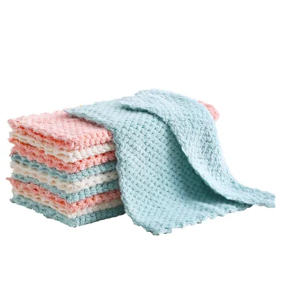 

3PCS/Lot New Soft Fleece Cleaning Towel 25 x 25cm Absorbable Glass Home Kitchen Cleaning Cloth Wipes Table Window Car Dish Towel
