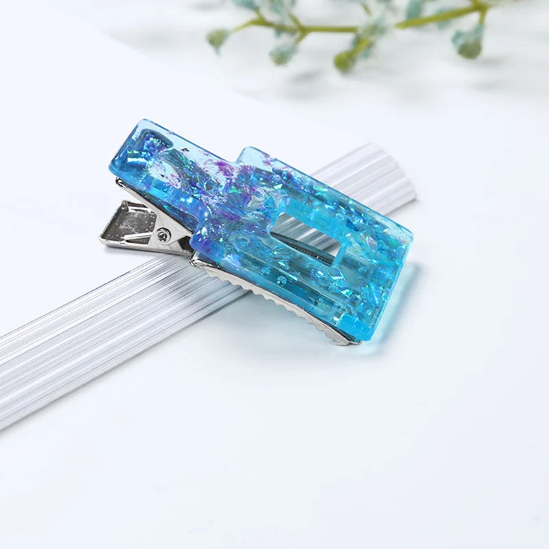 

Silicone Mold For DIY Hair Clip Crystal Epoxy Resin Mold Homemade Casting Mould Personality Jewelry Tools