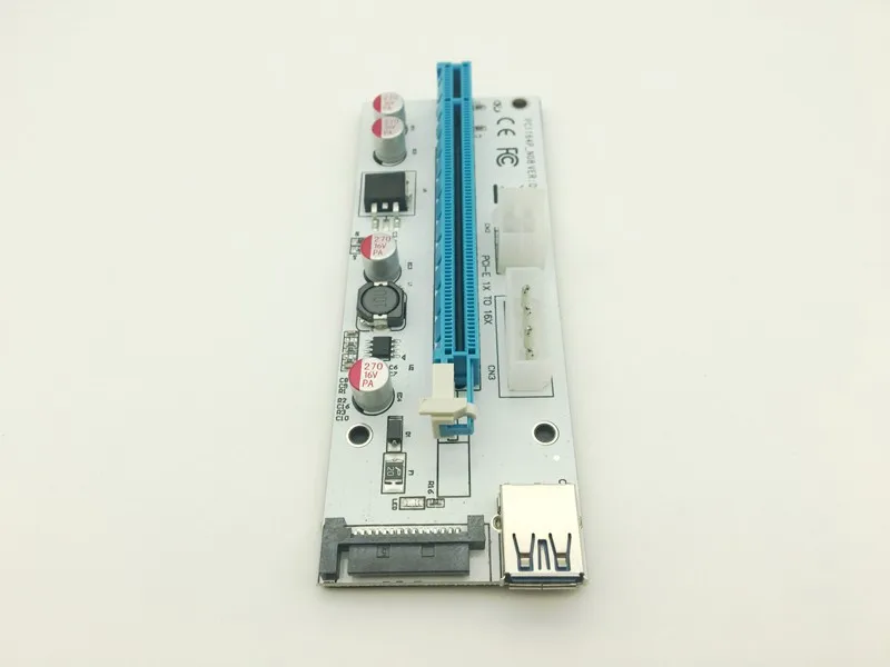 Новый Белый PCI-E Riser 008 Express 1X 4x 8x 16x расширитель PCI E USB 008S адаптер SATA 15pin для BTC Miner USB3.0 |