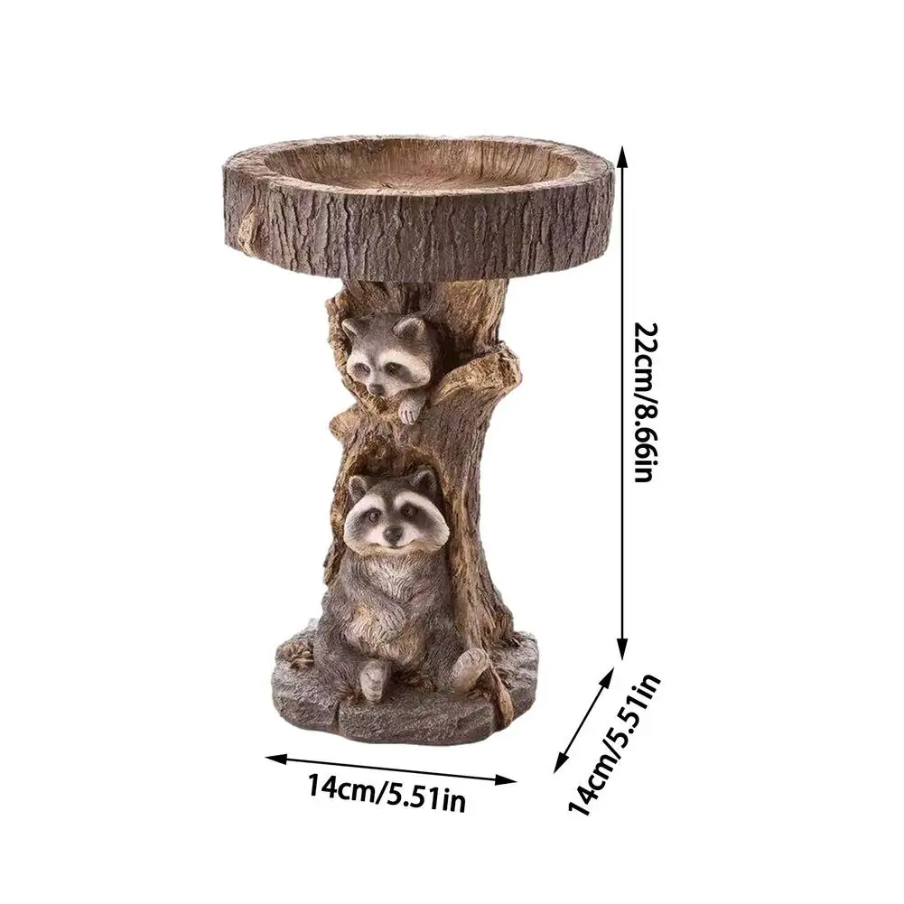 

Resin Bird Feeder Raccoon Bird Feeder Natural Bird Cage Resting Place Outdoor Garden Decoration Garden Decorative Pile