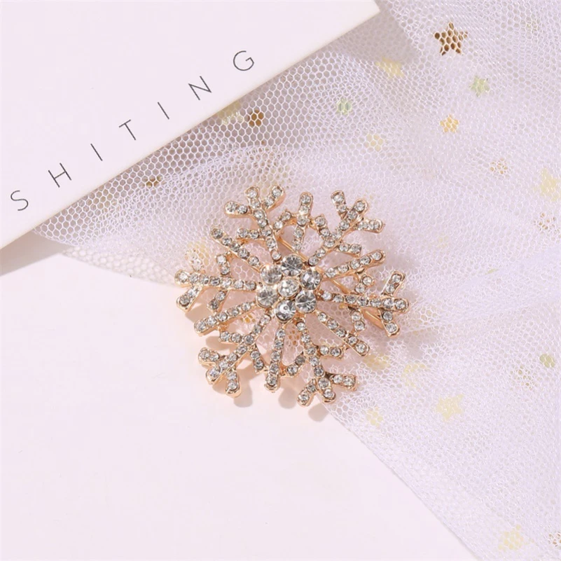 Шикарная Звездная кристальная Снежинка Золотой белый простой сплав модные