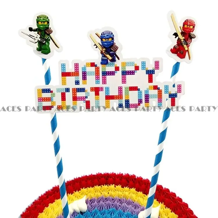 Украшения для дня рождения торта ninjago ninja мультфильм торт поставки тема детский