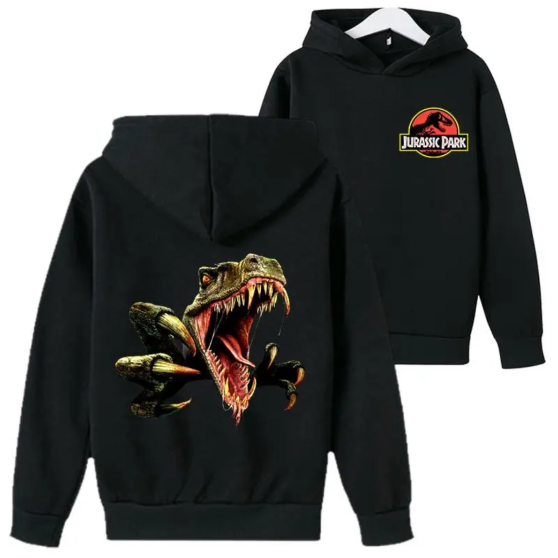 

white hoodie with dinosaurs Fashion boy Pullover Casual Print Long Sleeve Dinosaur Oversized hoodies for girls Sweatshirt Tops
