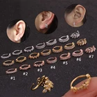 Серьги-кольца 8 мм круглые золотистыесеребристые с фианитами