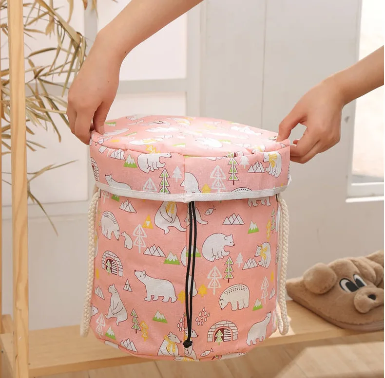 

Children's Toy Storage God Bag Cushion Home Clothing Storage Box Easy To Carry and Extended Handle Dust-proof Storage Bin
