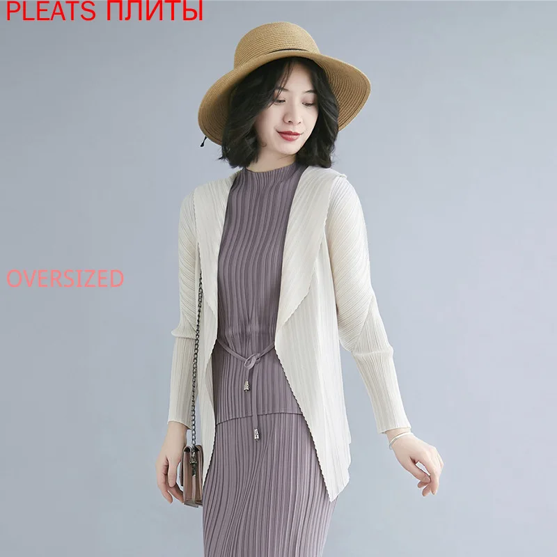 Fashion All-match Miyake Folds Summer New Shirt Temperament Korean Version of Age-reducing Long-sleeved Women's Short Jacket