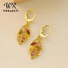 WEGARSTI, топаз лист формы серьги в виде капель с 925 стерлингового серебра серьги для женщин драгоценные камни в Корейском стиле, серьги, модное ювелирное изделие