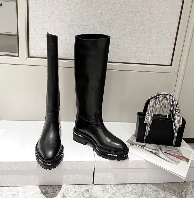 

IPPEUM Women Trendy Shoes Alexander Knee High FashionBoots Designer Brand Luxury Women Boots 2021Botas de diseñadores para mujer