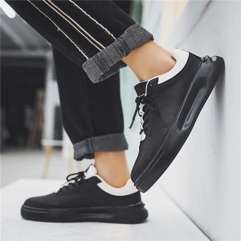 Мужские кроссовки PARZIVAL белые черные из вулканизированной резины для бега в стиле