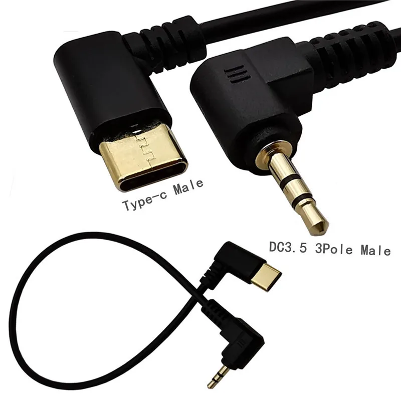 

Elbow 90 degree USB C to 3.5mm Audio Aux Jack Cable 0.3m